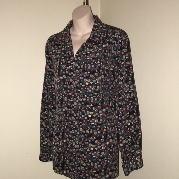 NWOT Impressions pattern vintage button down top - Picture 4 of 7